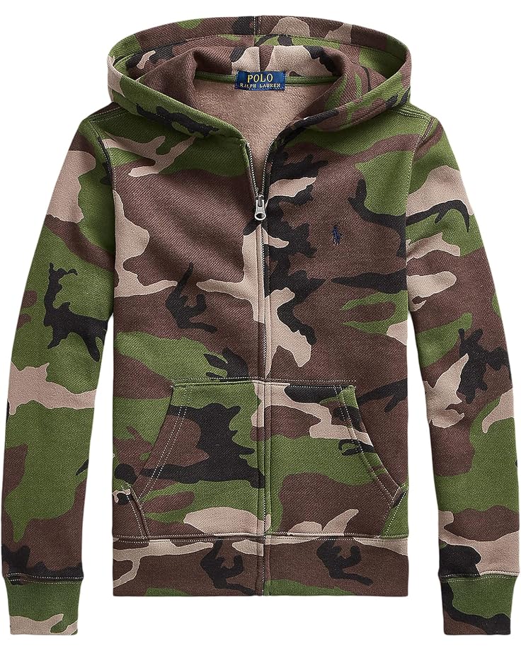  Polo Ralph Lauren Kids Camo Fleece Full Zip Hoodie (Big Kids)