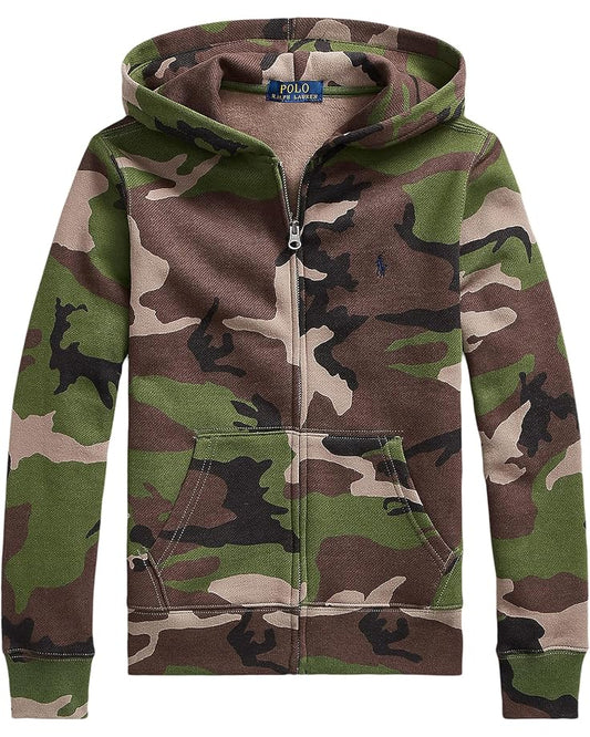  Polo Ralph Lauren Kids Camo Fleece Full Zip Hoodie (Big Kids)